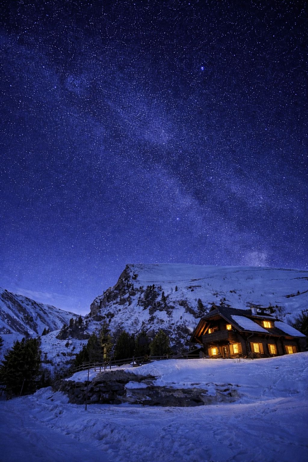 Sternenhimmel über dem Chalet